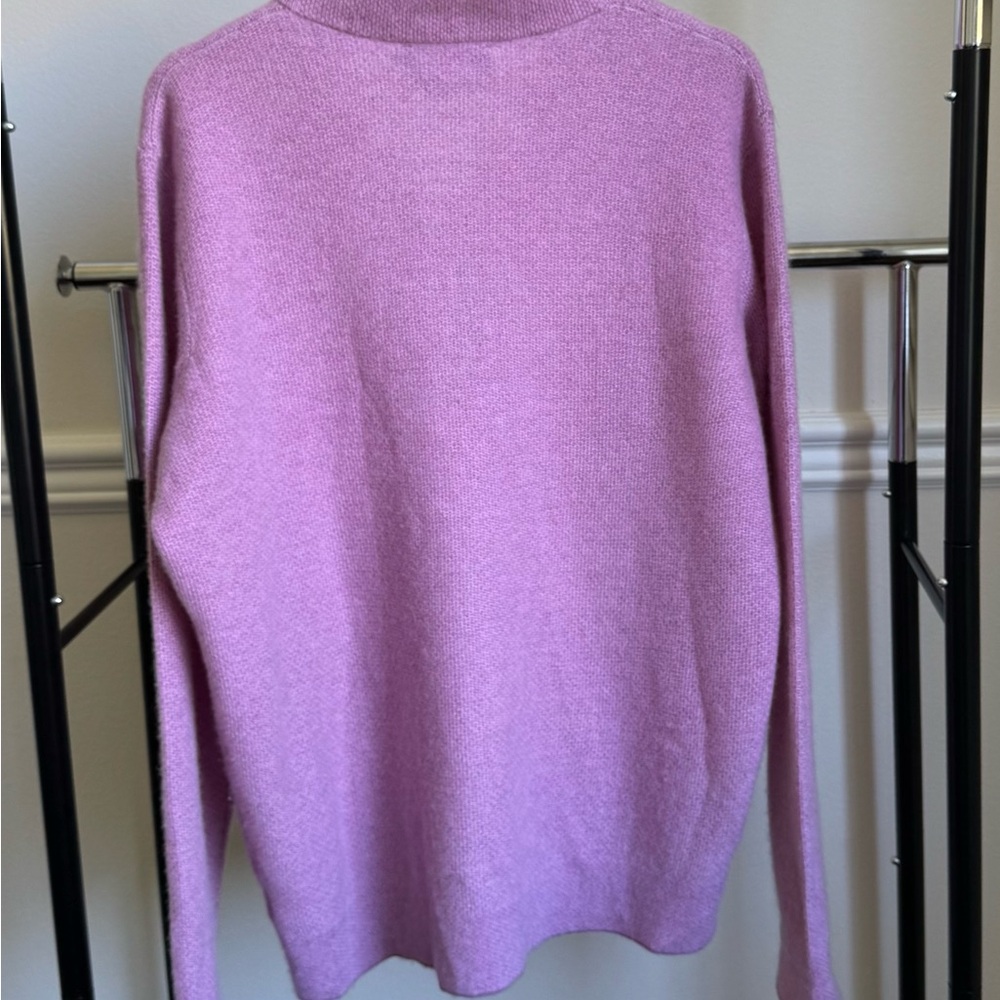 Vineyard Vines Classic Quarter-Zip 100 % Cashmere Sweater Large Lilac Pre-Owned - Picture 4 of 9